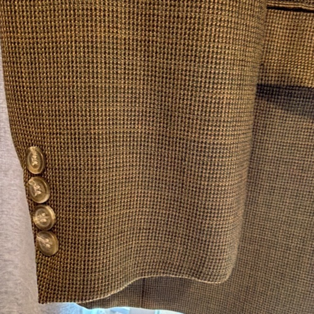 Ralph Lauren 42R Houndstooth Sport Coat - Blazer - Tan, Dark Brown     ‎  4039 - Picture 3 of 16